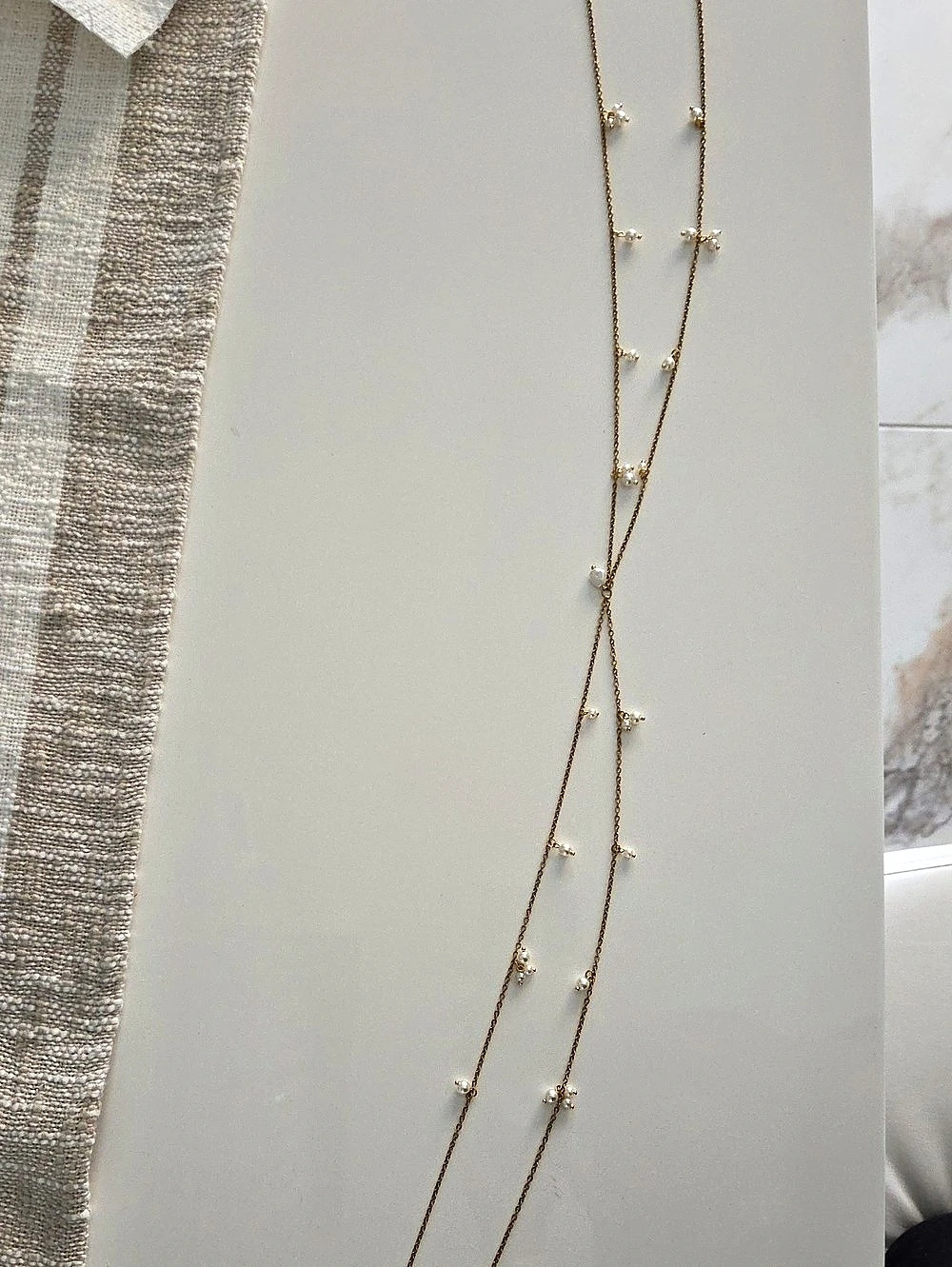 Layered Pearl Pendant Belly Chain  in Gold Like New